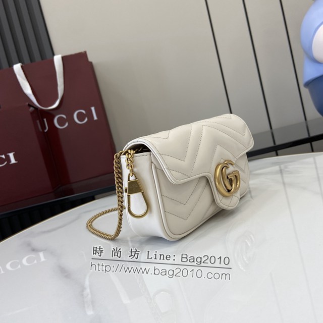 Gucci專櫃古馳最新款Marmont系列超迷你手袋絎縫V型鏈條斜挎女包 jh2210型號：476433